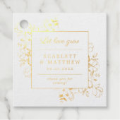 Gouden folie laat liefde groeien Hand getrokken bl Bedankjes Labels (Voorkant)