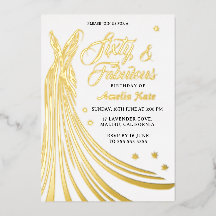 Gouden Folie Luxe Jurk 60e Verjaardagsfeest Echte
