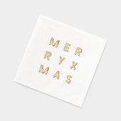 Gouden Folie Merry Xmas Cocktail servetten (Links)