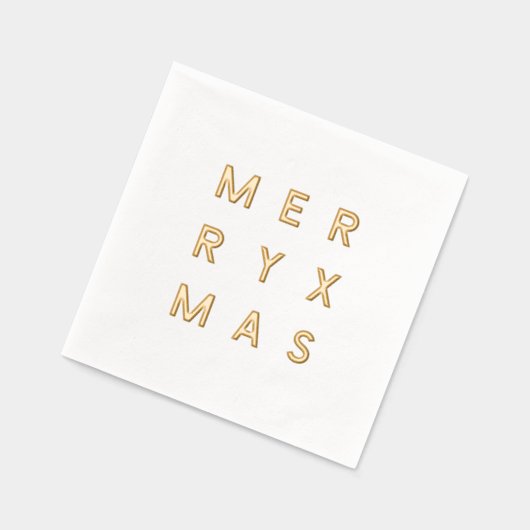 Gouden Folie Merry Xmas Cocktail servetten (Links)