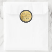 Gouden folie Moderne bruiloft Ronde Sticker (Tas)
