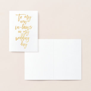 Gouden folie Nieuwe Wetten Trouwdag Bedankt Card Kaarten