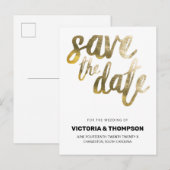 Gouden Folie Op Maat Gemaakte Persoonlijke Bruilof Aankondigingskaart (Voorkant / Achterkant)