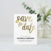 Gouden Folie Op Maat Gemaakte Persoonlijke Bruilof Aankondigingskaart (Staand voorkant)