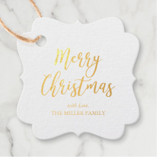 Gouden Folie Prettig Kerstmis Kerstcadeautags Bedankjes Labels