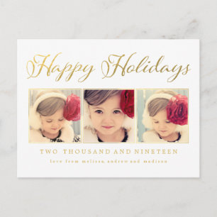 Gouden Folie Prettige Feestdagen Kerst Foto Frame