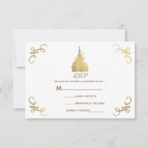 Gouden Folie Prinsessen Kasteel Sprookjesboek RSVP Kaartje