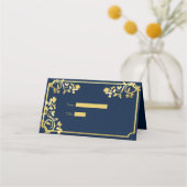  gouden folie Rozen op donkerblauwe bruiloft (Voorkant)