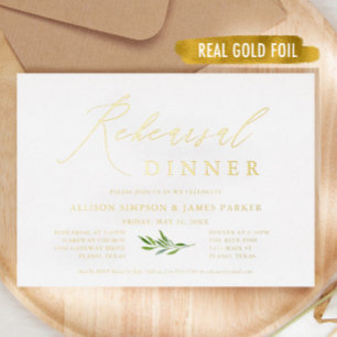 Gouden Folie Rustieke Oefenavond Eten Uitnodiging