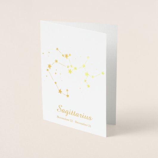 Gouden Folie SAGITTARIUS Sterrenbeeld Kaarten (Voorkant)
