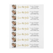 Gouden Folie Script Bruiloft Bewaar de Datum Foto Adreslabel Wikkel (Vel)