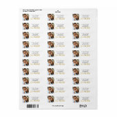 Gouden Folie Script Bruiloft Bewaar de Datum Foto Etiket (Full Sheet)