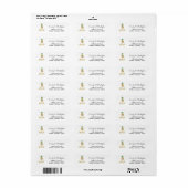 Gouden folie Script Bruiloft Mahalo Ananas Etiket (Full Sheet)
