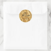 Gouden Folie Script Bruiloft Opslaan De Datum Ronde Sticker (Tas)