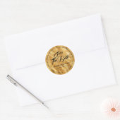 Gouden Folie Script Bruiloft Opslaan De Datum Ronde Sticker (Envelop)