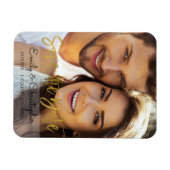 Gouden Folie Script Bruiloft Save the Date Magnet Magneet (Horizontaal)