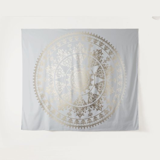 Gouden Folie Solar Mandala Wandtapijt Custom Kleur Wandkleed (Voorkant (horizontaal))