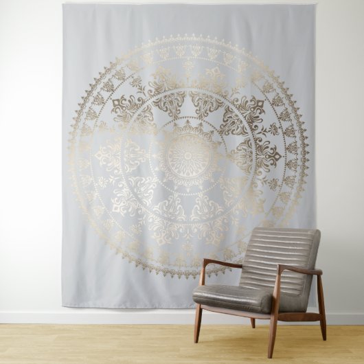 Gouden Folie Solar Mandala Wandtapijt Custom Kleur Wandkleed (In situ)