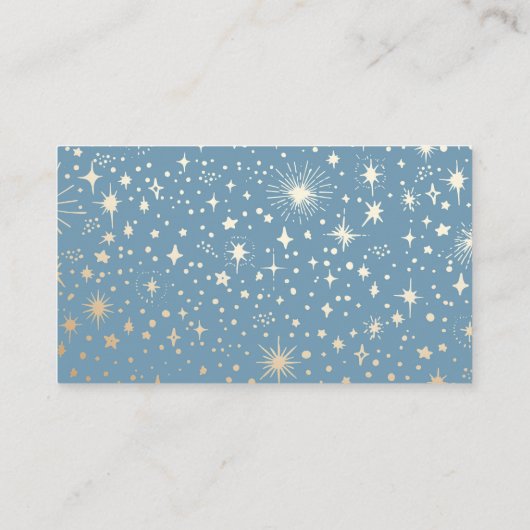 Gouden folie sterren hemelse bruiloft details informatiekaartje (Achterkant)