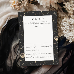 Gouden folie sterren hemelse bruiloft RSVP Kaartje