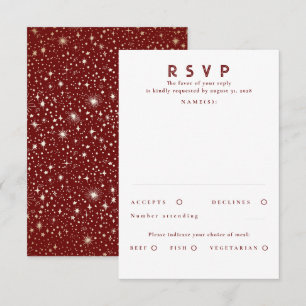 Gouden Folie Sterren Moderne Bruiloft RSVP Kaartje