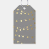 Gouden folie String Lights Elegante bruiloft Cadeaulabel (Achterkant)