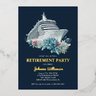 Gouden Folie Uitnodiging voor Cruise Scheepspensio