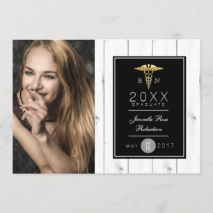 Gouden Folie Verpleegkunde Graduation Party   Aank Kaart