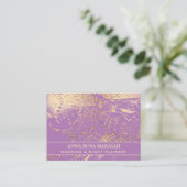 ** Gouden Folie Violet Beauty Wedding Elegant Visitekaartje (Staand voorkant)
