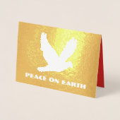 Gouden folie Vrede op Aarde Kerstmis Kaarten (Voorkant)