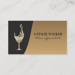 Gouden Folie Wijnglas Spetter Elegant Visitekaartje