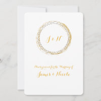 Gouden Folie Witte Glans Glamour Circulaire Uitnod