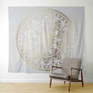 Gouden Folie Zon Mandala Wand Tapijt Aangepaste Kl Wandkleed