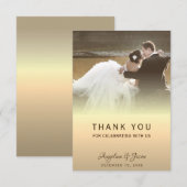Gouden foto bruiloft bedankkaart (Voorkant / Achterkant)