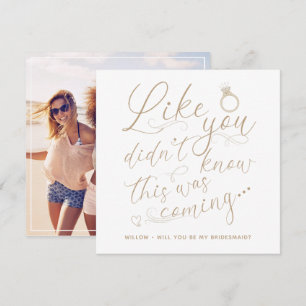 Gouden foto Collage bruidsmeisje voorstel Kaart Notitiekaartje