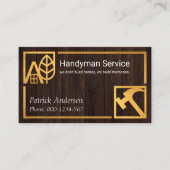 Gouden Foto Lijst Houten Muur Timmerwerk Handyman Visitekaartje (Voorkant)