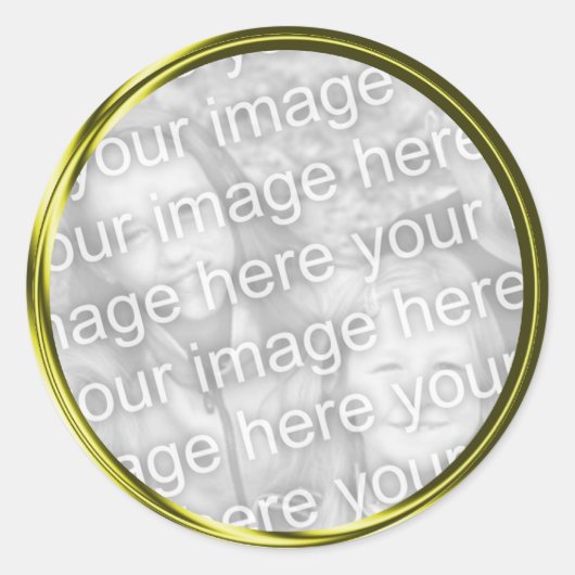 gouden foto-lijst ronde sticker (Voorkant)