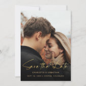 Gouden Foto Opslag Save the Date (Voorkant)