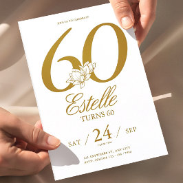 Gouden Foto Save The Date 60e Verjaardag Kaart