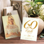 Gouden Foto Save The Date 60e Verjaardag Kaart