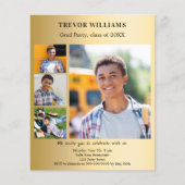 Gouden fotocollage Uitnodiging Graduation Party (Voorkant)