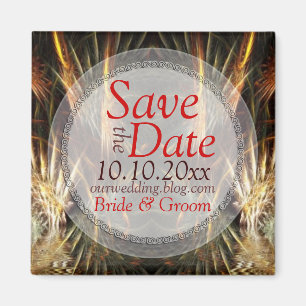 Gouden Fractal Art Save the Date Magnet Magneet