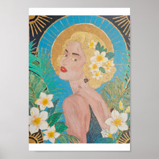 Gouden Frangipani Belle – Australische Art Deco Poster