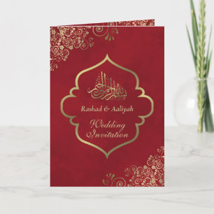 gouden franje op rode elegante islamitische bruil