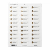 Gouden Franse Fleur De Lis Crest & Familienaam Etiket (Full Sheet)