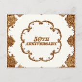 Gouden Franse Wensen met Krul Noten 50ste Verjaard Advieskaart (Achterkant)