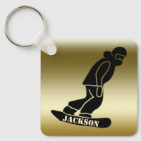 Gouden Freeride Snowboarder Snowboarden Stencil