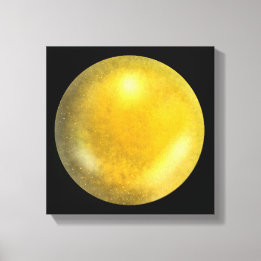 Gouden Galaxy Orb – Amber en Geel Canvas Print