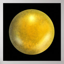 Gouden Galaxy Orb – Amber en Geel Marmer Print
