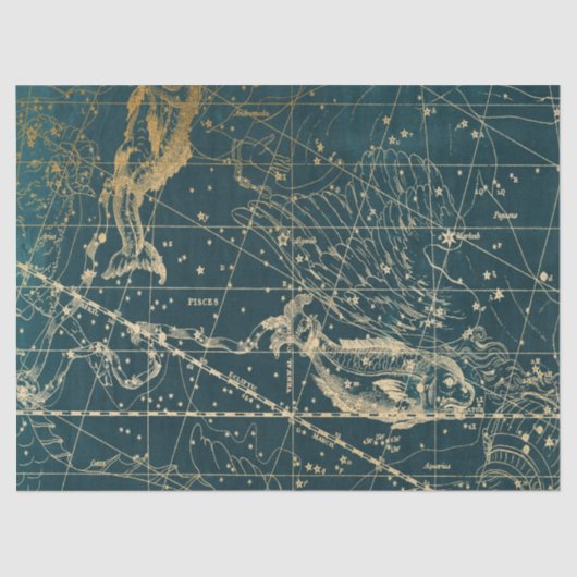 Gouden Galaxy Star Kaart Serie Design 4 Tissuepapier (Voorkant)